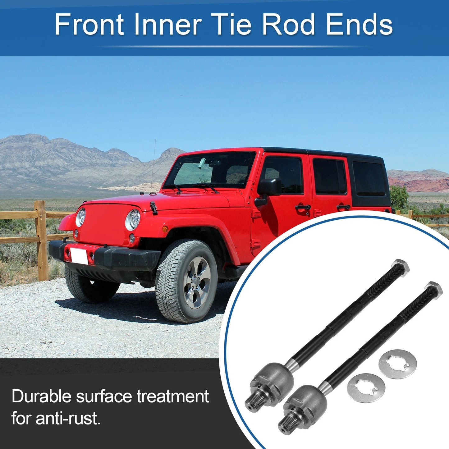2 x Front Inner Tie Rod End Links for Jeep Liberty (2006-2012)