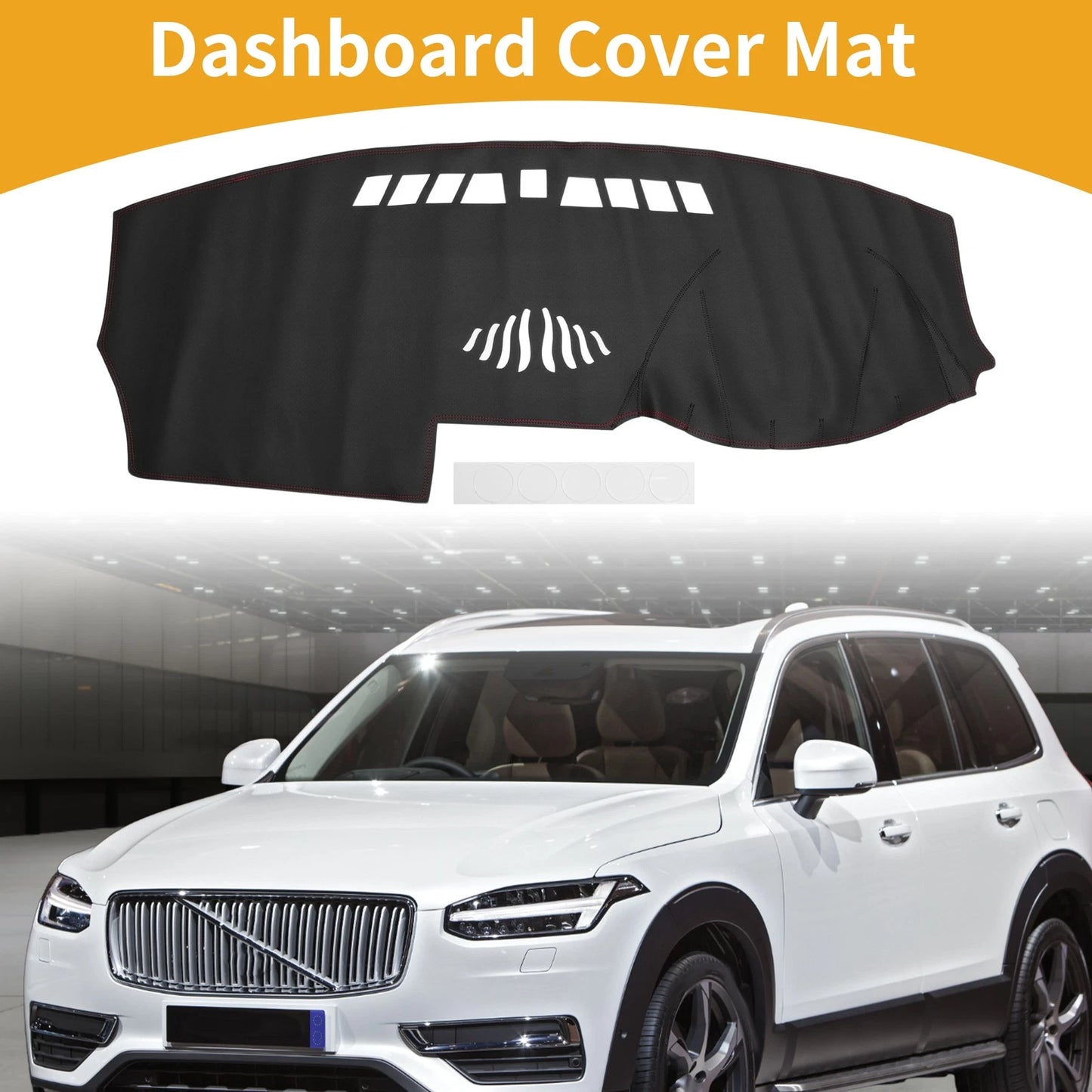 Dashboard Cover Mat for Volvo XC90 (2002-2013) - Black Red