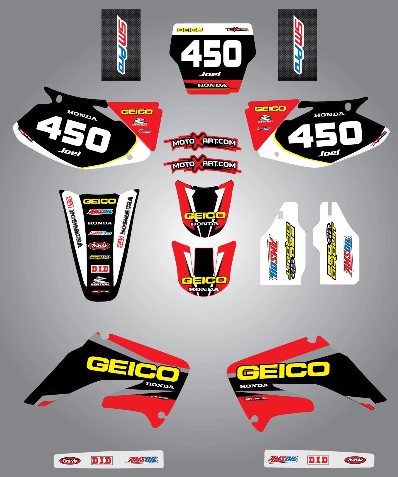 Custom Graphic Kit for Honda CRF 450 (2002-2004) - Sonic Style Stickers
