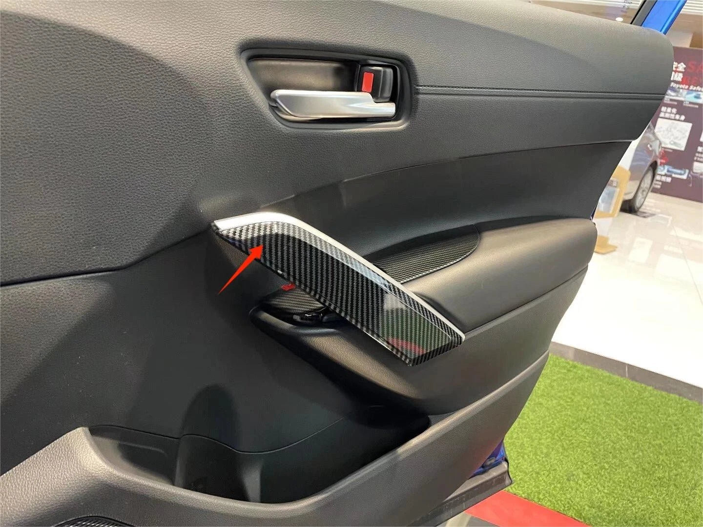 Front Inner Door Armrest Cover Trim for Toyota Corolla Cross (2020-2023) 2 x Fiber
