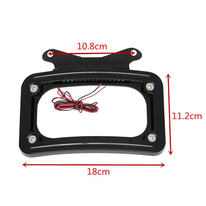 Curved License Plate Frame Mount LED Light for Harley Road Street