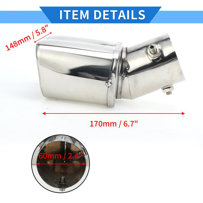 2 x 2.4" Square Curved Slant Cut Dual Exhaust Tips for Toyota Raize (2020-2023)