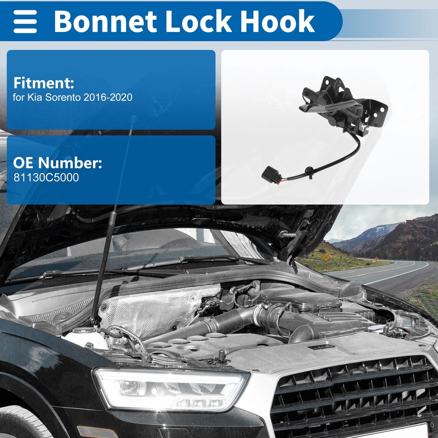 Hood Latch Assembly for Kia Sorento (2016-2020)