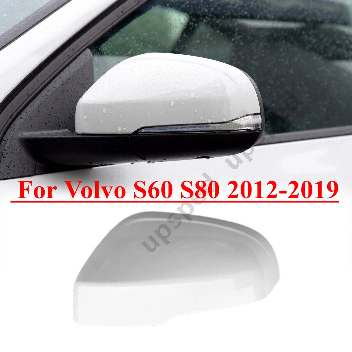 White Left Driver Side Mirror Cap Cover for Volvo S60 S80 (2012–2019)