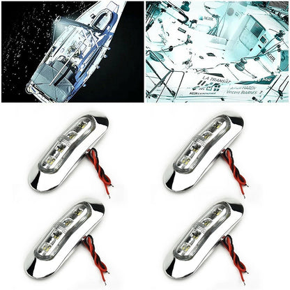 4x Marine Boat LED Courtesy Light Cabin Deck Stair White 12V-24V