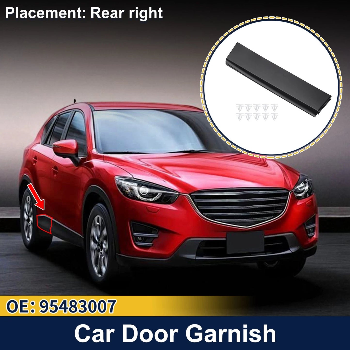 Door Side Lower Trim Rear Right for Buick Encore (2013–2019)