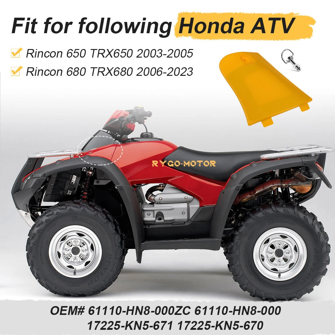Utility Box Lid & Stud & Washer for Honda Rincon