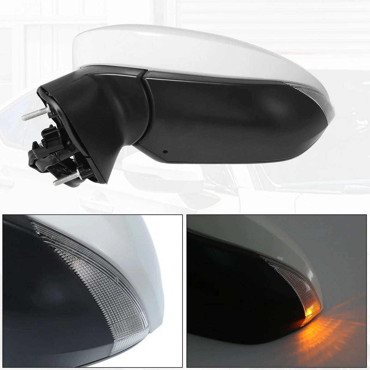 7 Pin Left Side Exterior Door Mirror Assembly White for Toyota Corolla (2020-2022)