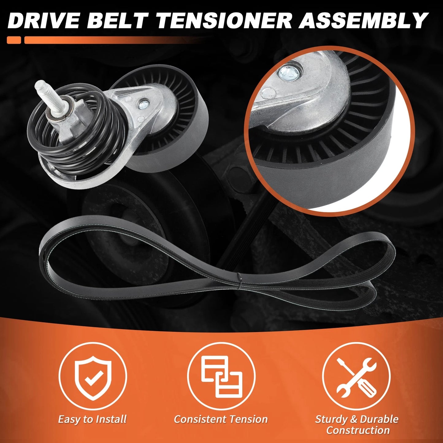 Serpentine Belt Tensioner Kit for Ford F150 F250 F350 5.0L (1993-1996)