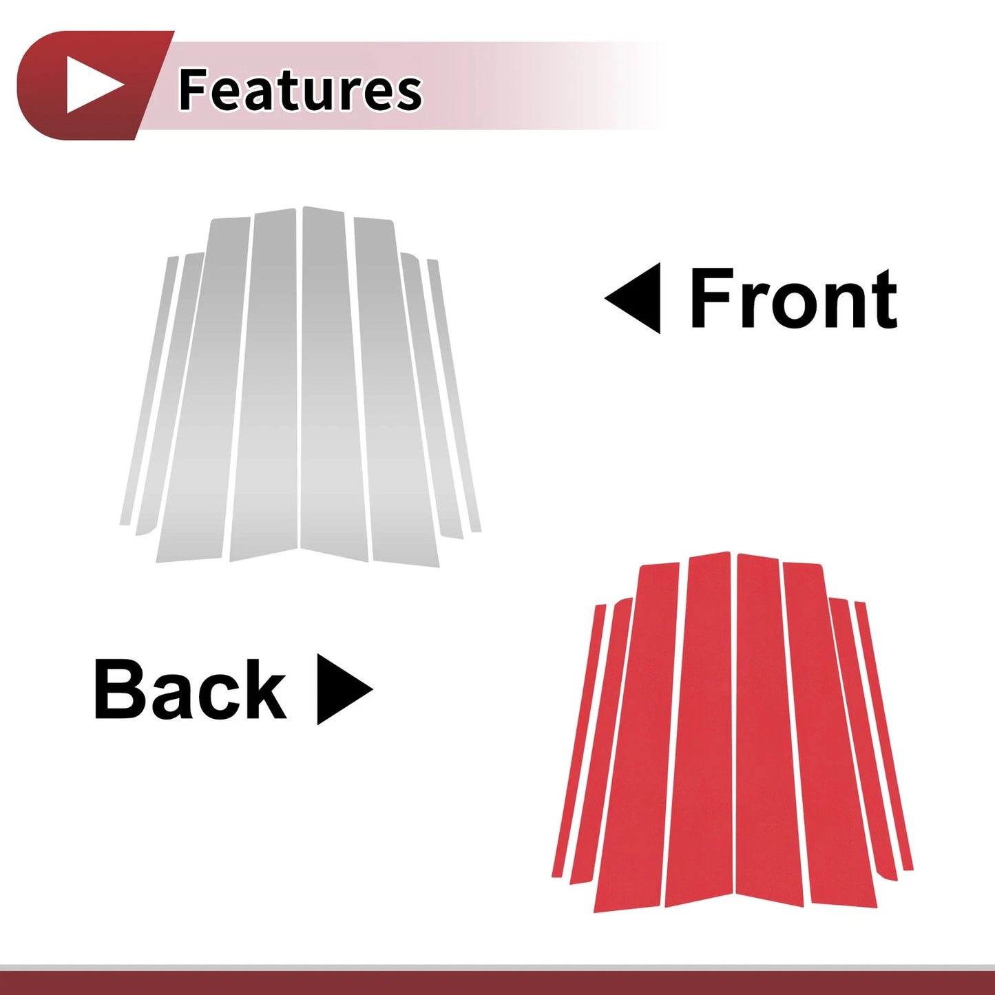 Car Door Pillar Window Trim 8 Pcs for Toyota Verso/EZ (2012–2015)