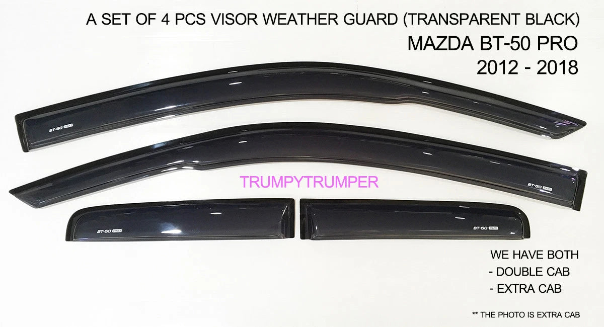 Visor Rain Shield Wind Deflector for Mazda BT-50 2012-2019