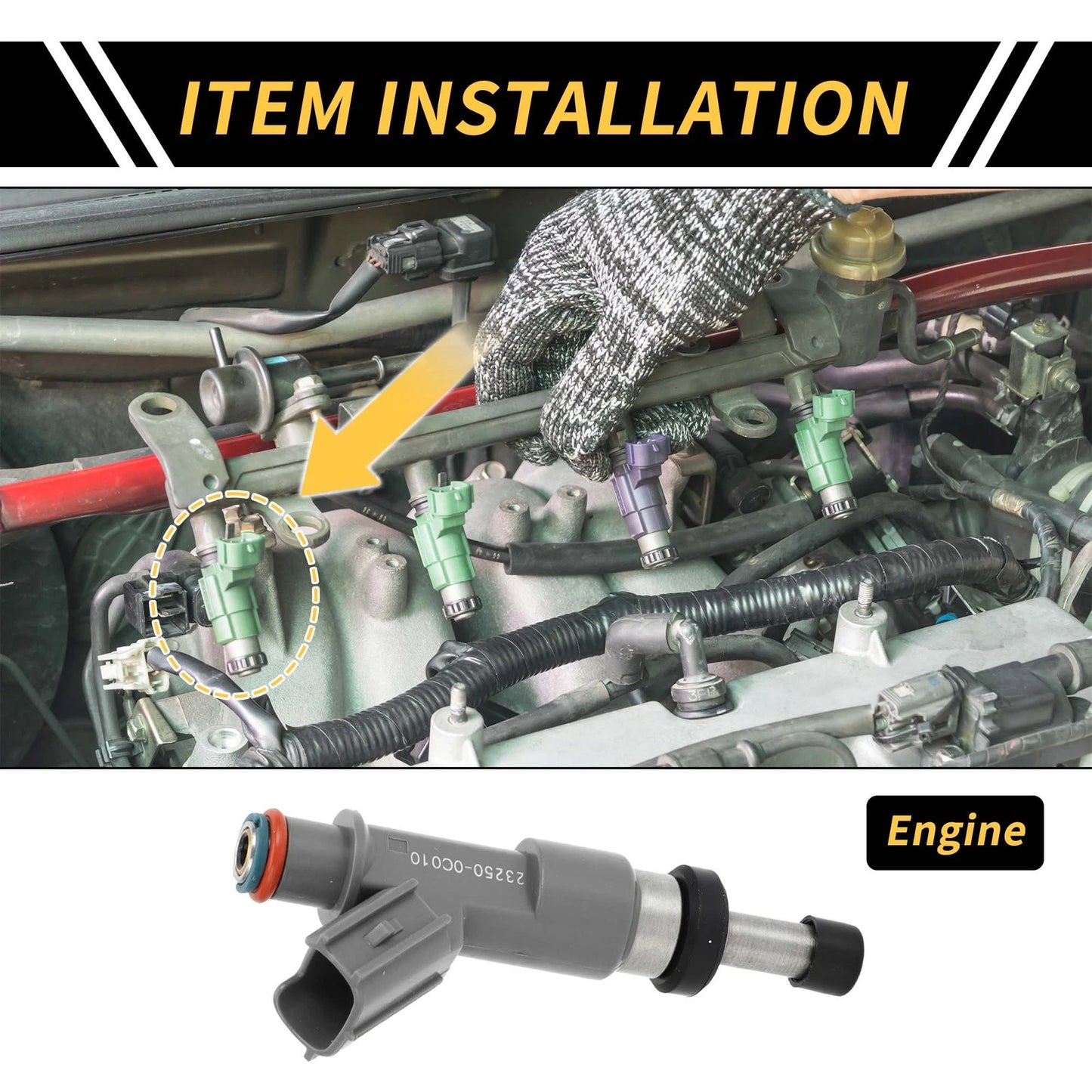 Fuel Injector Nozzle 12 Holes Gray for Toyota Tacoma (2005-2014)