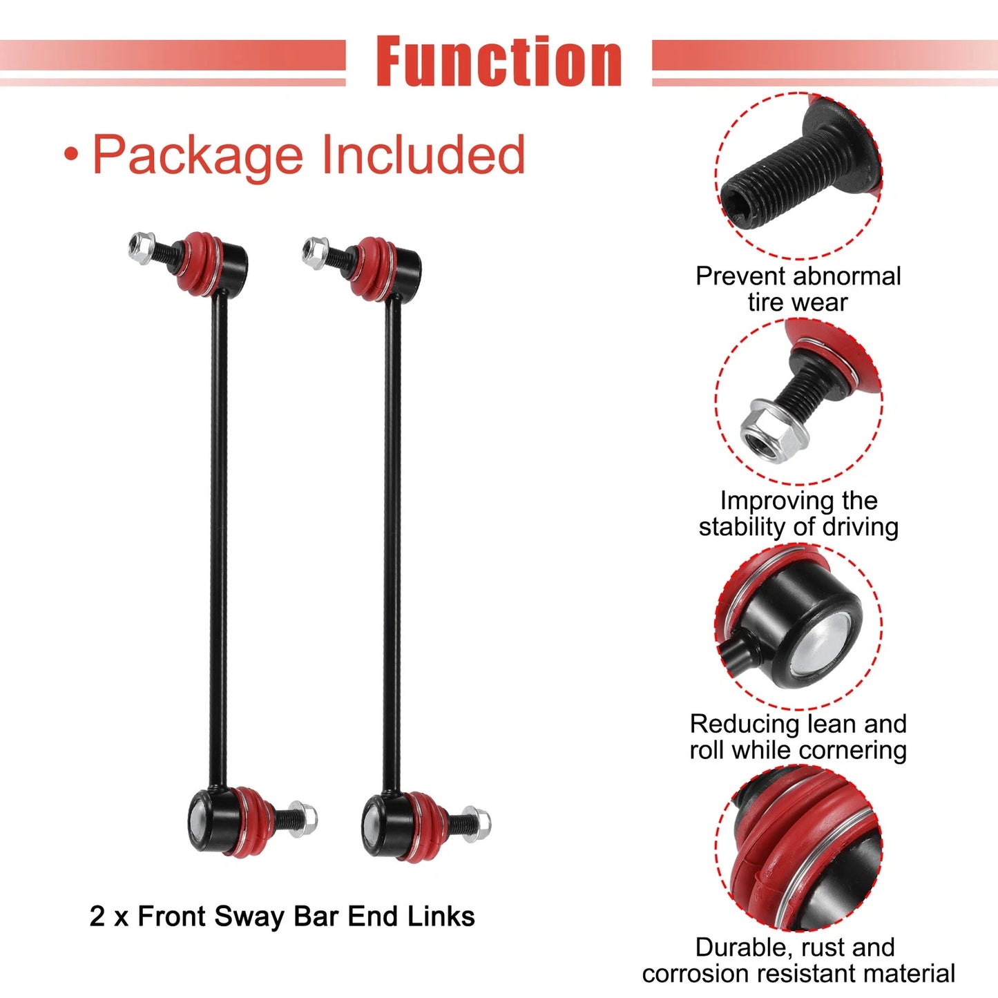 Front Stabilizer Sway Bar End Links for Mazda 3, BMW 740i (2004-2013)