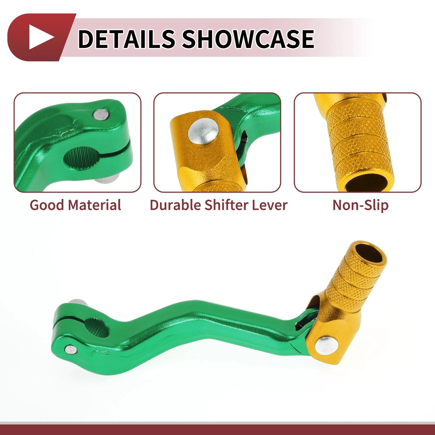 Folding Gear Shifter Lever Green Gold Tone for Kayo T2