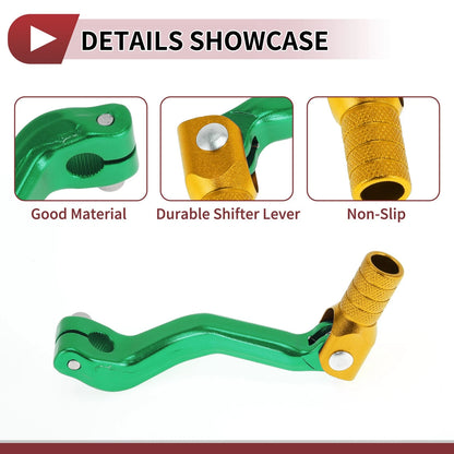 Folding Gear Shifter Lever Green Gold Tone for Kayo T2
