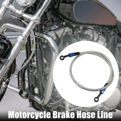 Brake Hose 90 Degree Motorcycle Braided Line 80cm Silver Tone