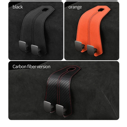 Dual Hook Car Seat Organizer with Suede Finish and Phone Stand Feature