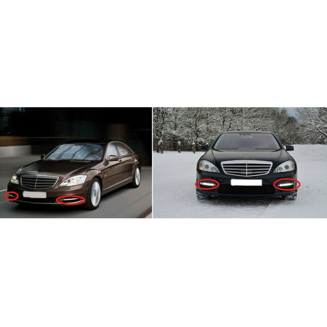 Front LED DRL Fog Lights for Mercedes Benz S W221 S350 S400 S450 S500 (2007-2013)