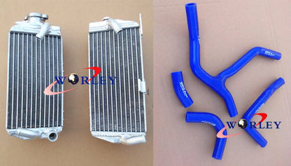 Aluminum Radiator + Blue Silicone Hose for Honda CRF450R (2015-2016)