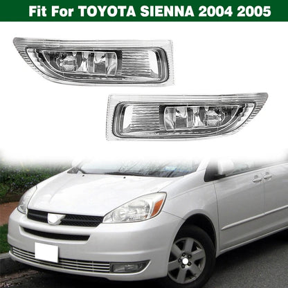 Pair LED Front Bumper Fog Lights Spot Lamps Clear for Toyota Sienna (2004–2005)