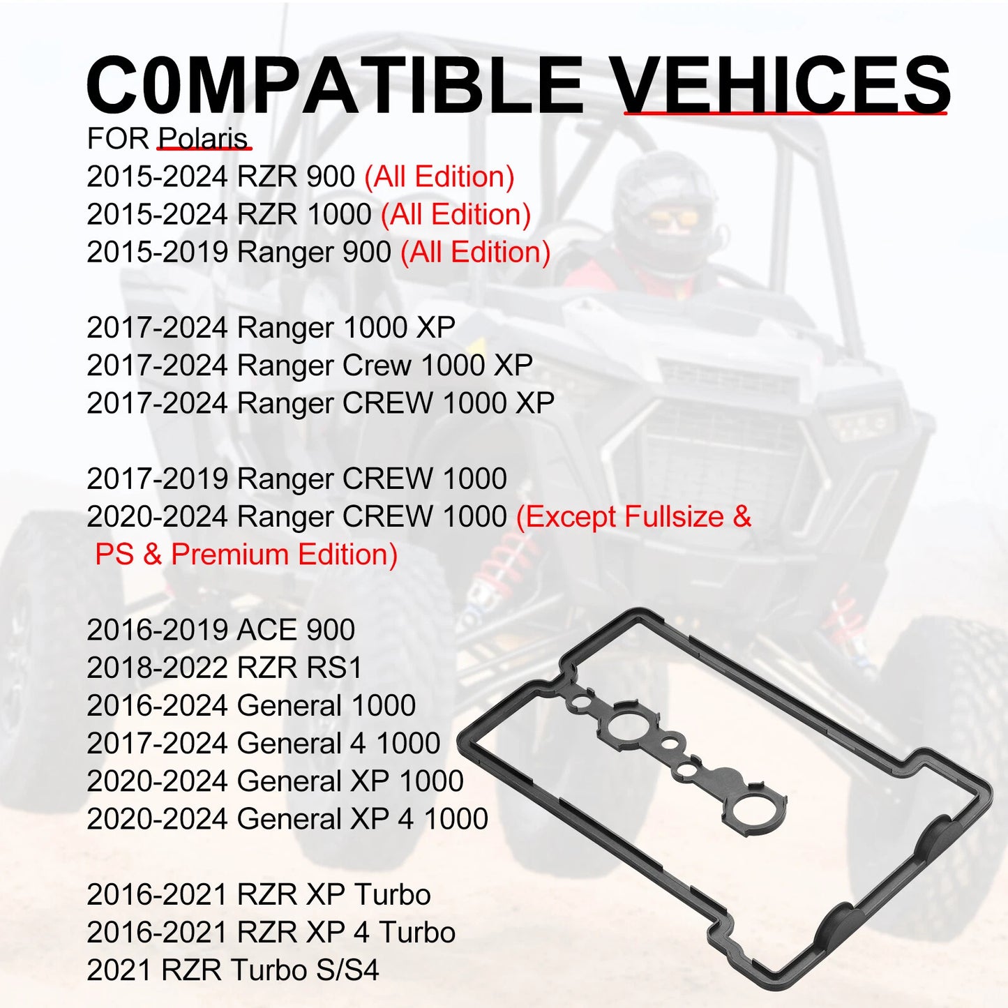 Cylinder Valve Seal Cover for Polaris RZR/Crew/Ranger 1000/900 (2015-2019)