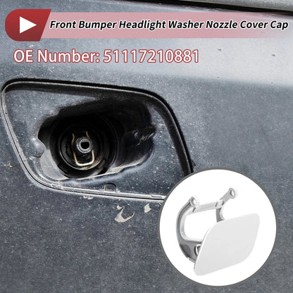 Front Left Washer Nozzle Cover Cap for BMW 740i (2011-2015) White