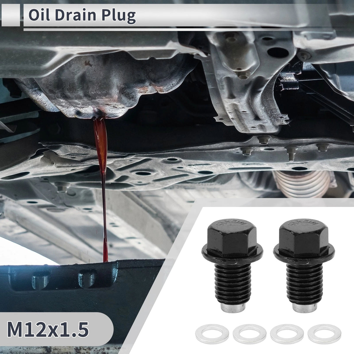1 Set M12x1.5 Oil Drain Plug with Gasket for Car Motorcycle
