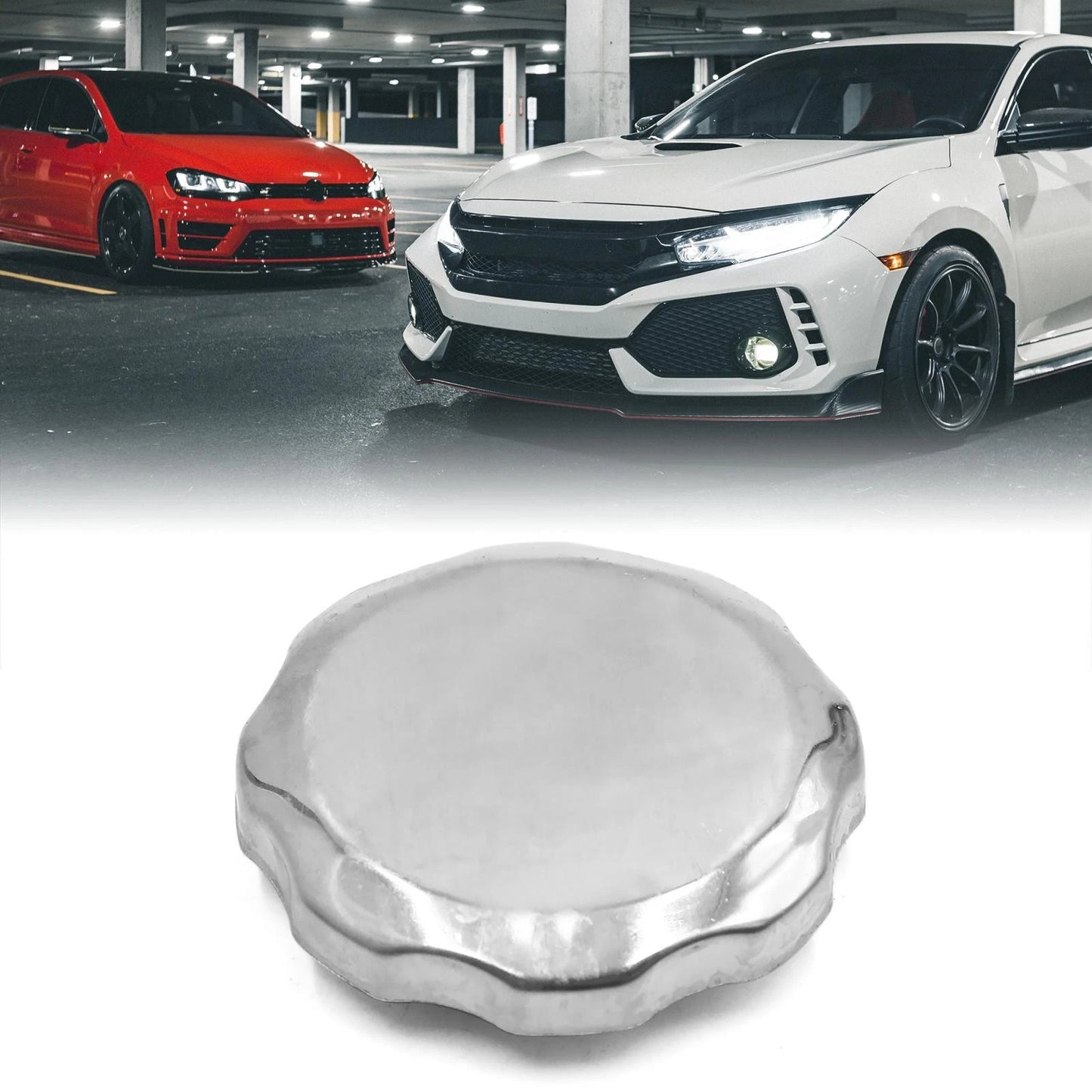 Gas Cap Cover Protector for Universal Silver Tone Motorcycle Scooter