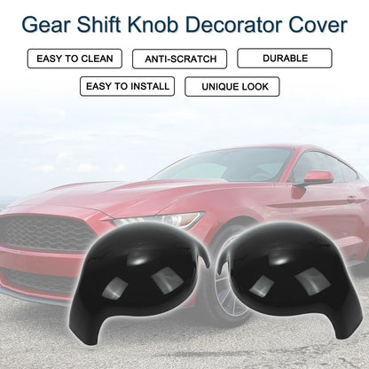 Gear Shift Knob Cover for Ford Mustang 2015-2023 Black Console 1 Set