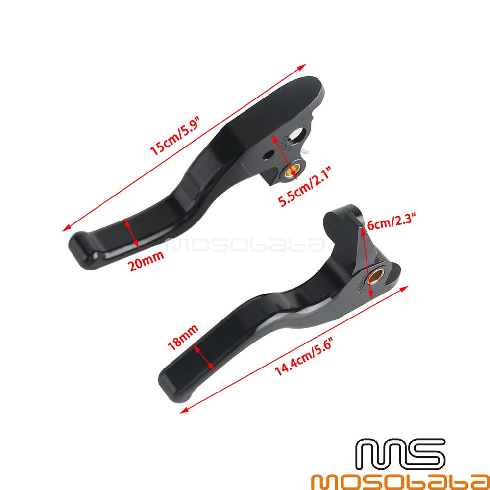 3 Finger 5.3'' Red Brake & Clutch Levers Set for Harley Road Glide (2015-2023)