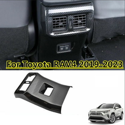 Carbon Fiber Rear Seat Air Vent Cover Trim Decor for Toyota RAV4 (2019–2023)