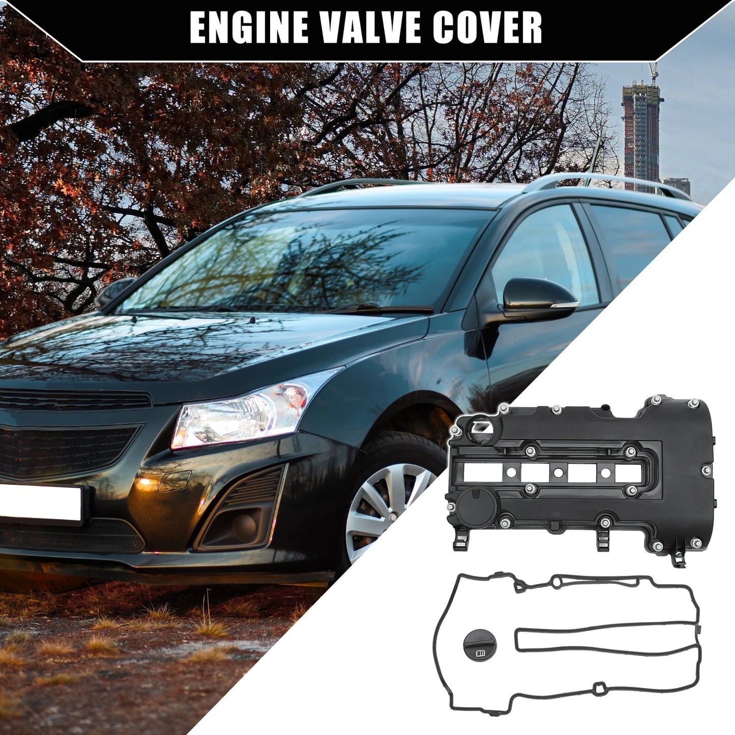 Engine Valve Cover with Gaskets Bolts for Chevy Cruze (2011-2020)