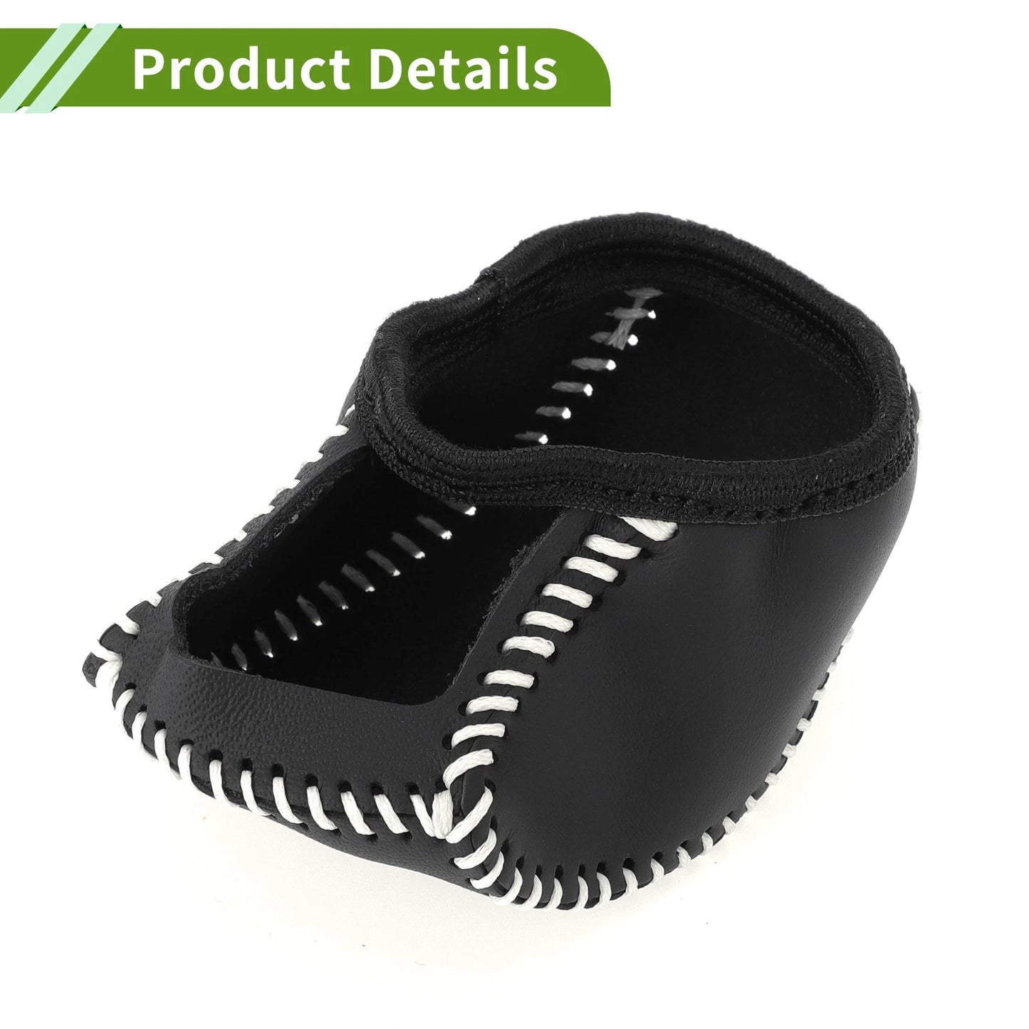 Gear Shift Knob Cover for Toyota RAV4 2019-2024 Black Beige Faux Leather