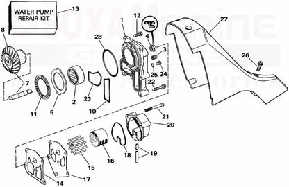 Water Pump Impeller Kit for Johnson Evinrude OMC 3.2-8.2L Stern Drive