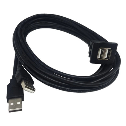 USB 2.0 Dual Male to Female Extension Cable for M Car Dashboard