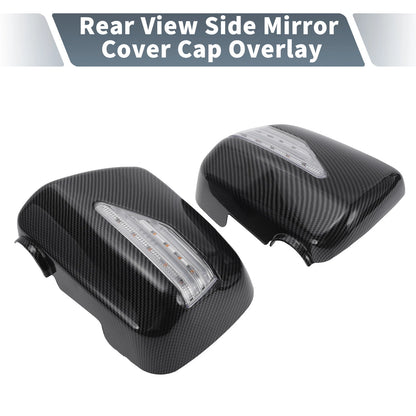 Rearview Mirror Cover Overlay with LED Black Carbon Fiber for Lexus RX300 (1999-2003)