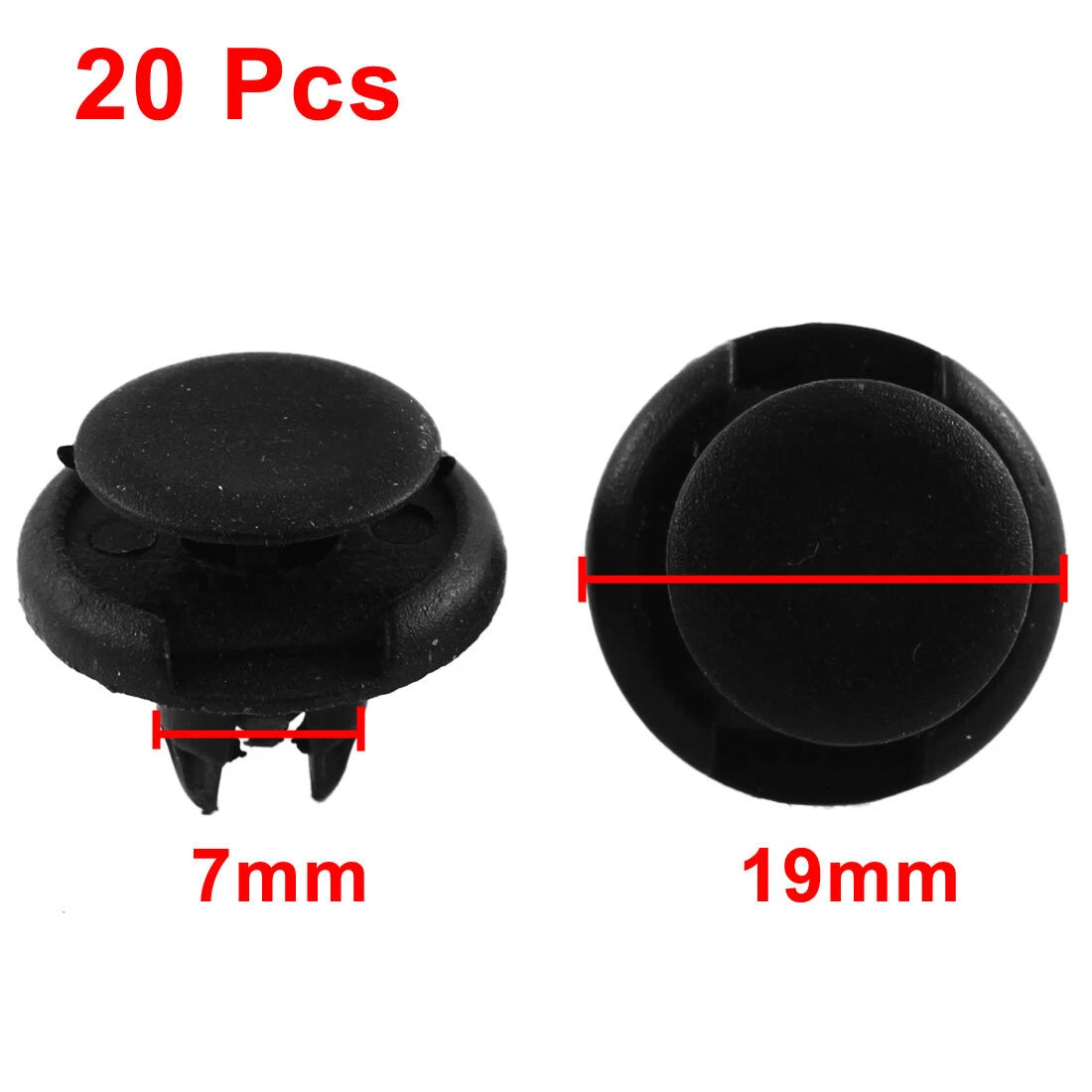 20 x Black Plastic Rivet Push-Type Fastener Clips for Honda