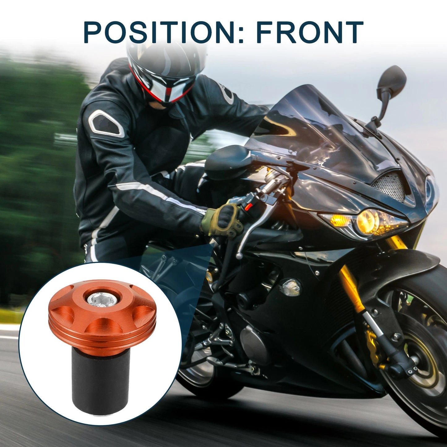 2 x End Plug / 18-20mm 32mm OD / Aluminum Alloy for Motorcycle