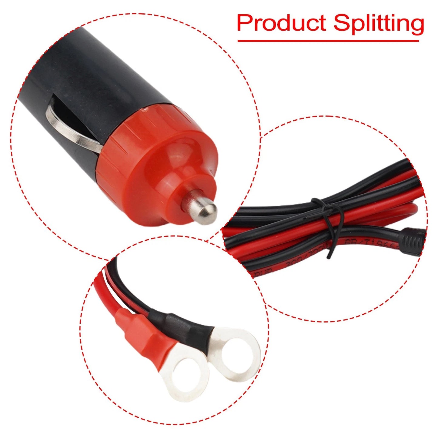 12V Cigarette Lighter Adapter LED Indicator Energy Saving for Car