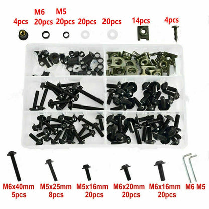 177 x Black Fairing Bolts M5/M6 Trim for F2