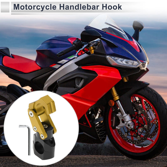 Rectangle Aluminum Alloy Motorcycle Hanging Hook Hexagon Wrench 1 Set Gold Tone