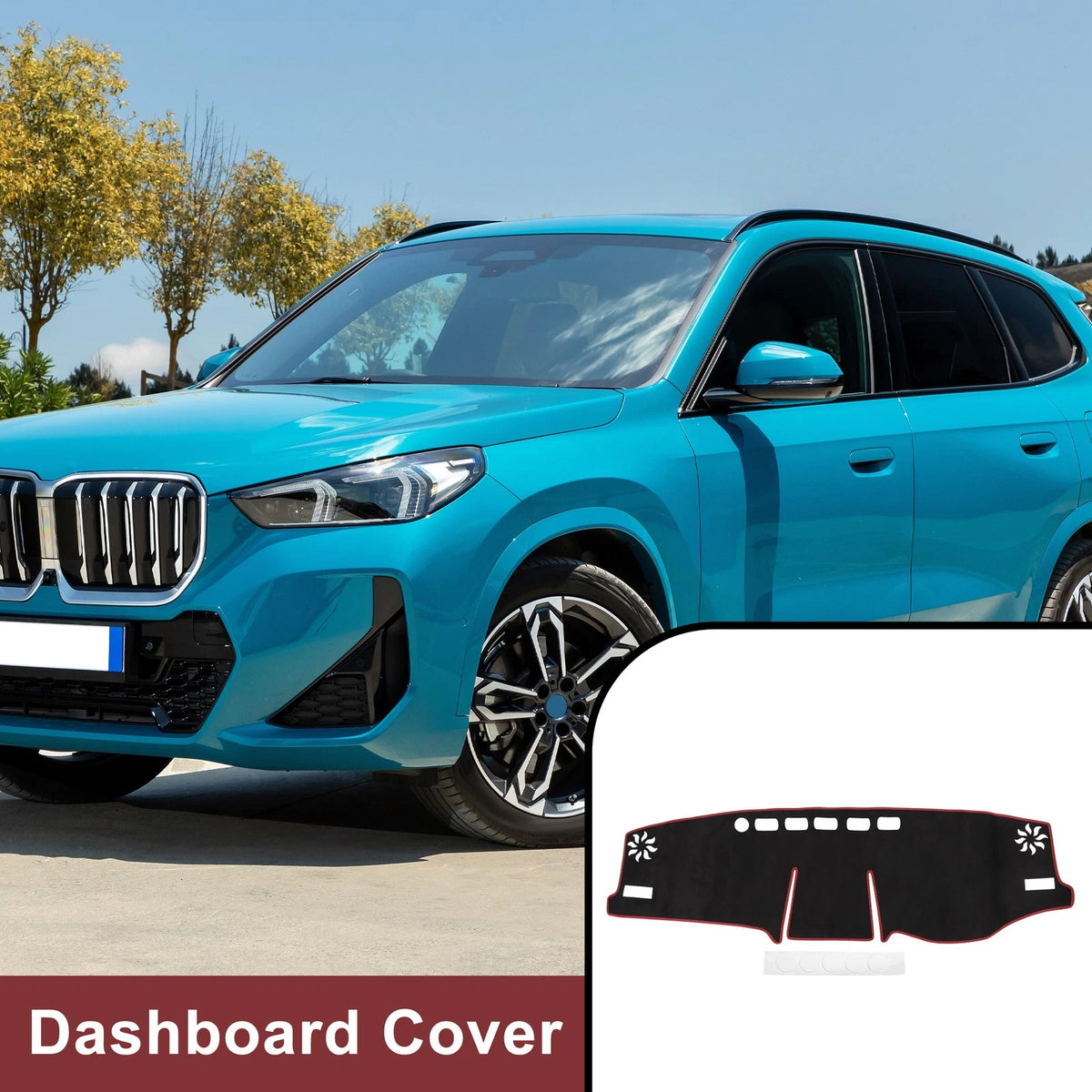 Dashboard Cover Mat for Toyota RAV4 2019-2021 Sun Protector Pad Black Red