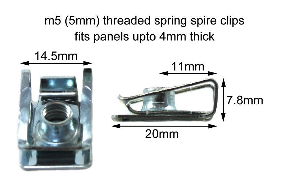 10x Fairing Spire Clips & Stainless Bolts m5 5mm x16mm for Motorcycle