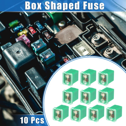 10 Pcs Mini Box Shaped Fuse 40 Amps for Pickup Trucks & Cars (Various Years)