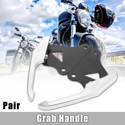 Rear Seat Grab Bars Handle Silver Tone Pair for Honda MSX125