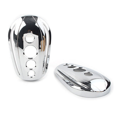 Chrome Oval Rear View Mirror Covers for Harley Dyna Softail Sportster