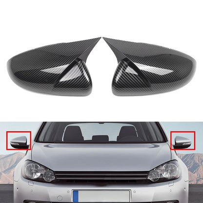 Carbon Fiber Black Side Mirror Cover Caps for VW Golf MK6 (2009-2013)