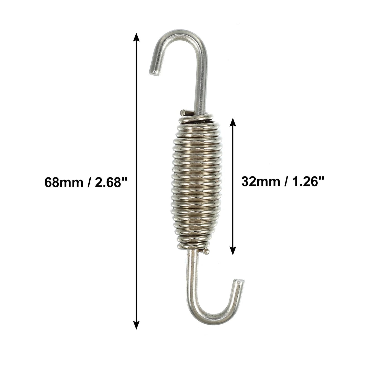 4 x 68mm 2.68" Motorcycle Muffler Exhaust Pipe Spring Universal Silver Tone