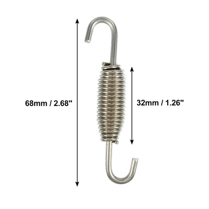 4 x 68mm 2.68" Motorcycle Muffler Exhaust Pipe Spring Universal Silver Tone