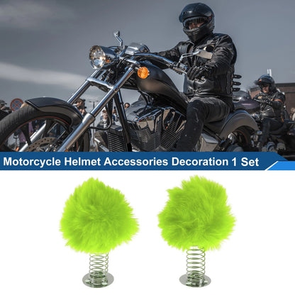 Motorcycle Helmet Accessories / 2 x Green Plush Iron for Motorcycle